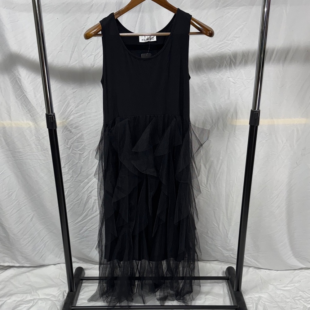 Black Tank Dress with Tulle skirt